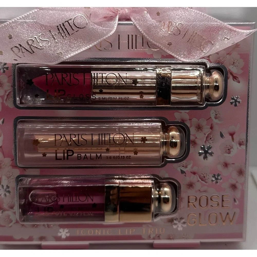 💖 NEW Paris Hilton Iconic Lip Trio - Rose Glow Set ✨ NIB